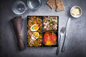 Ratatouille sicilienne de courge, œuf mollet bio (Végétarien, sans gluten)